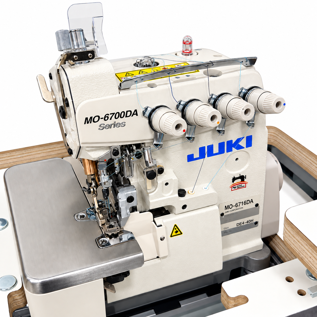 JUKI® MO-6714DA-BE6-40H 4-Thread Industrial Overlock Sewing Machine – Complete with Table & Stand