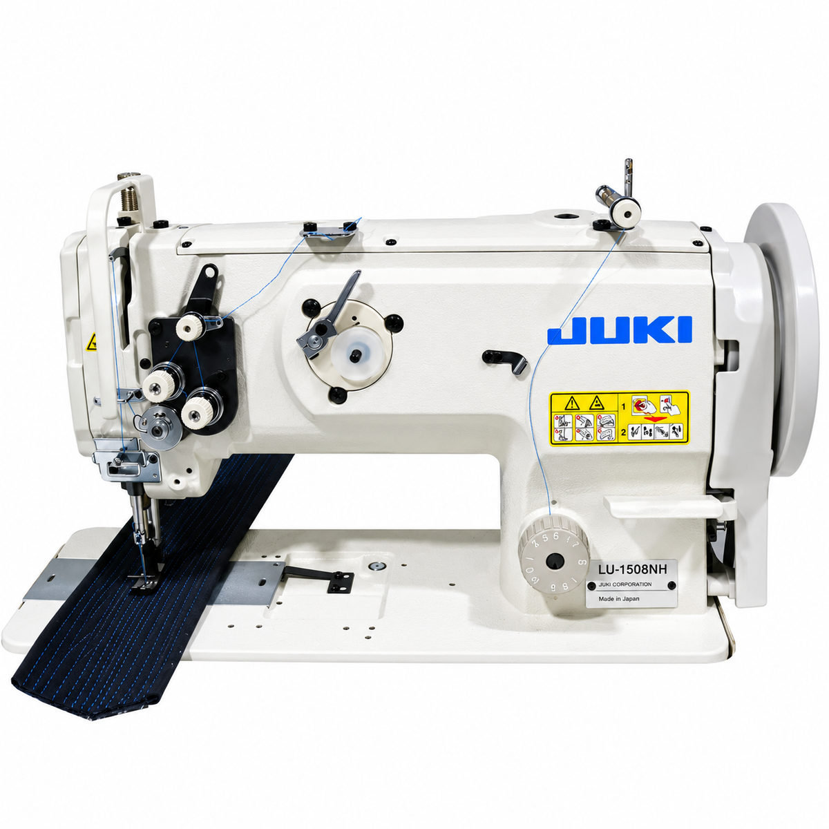 JUKI® LU-1508NH – Single Needle Unison Feed Walking Foot Lockstitch Machine for Extra Heavy Materials with Vertical-Axis Double-Capacity Hook, 10mm Stitch Length & 16mm Foot Lift – Complete Setup, Table & Stand Included