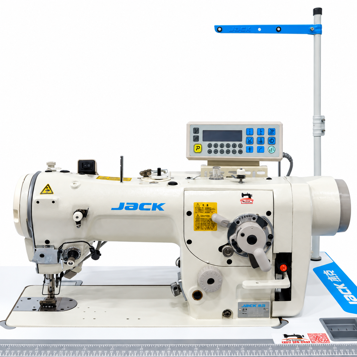 JACK® JK-T2284B-4E Single Needle Standard & 3-Step Zigzag Direct Drive Industrial Sewing Machine – Complete with Table & Stand