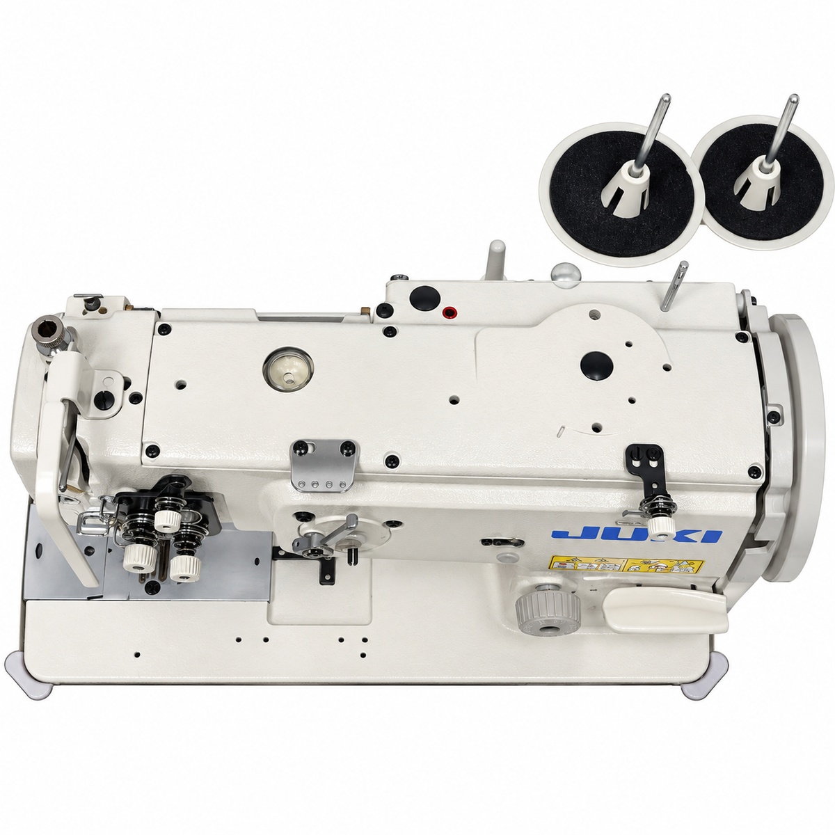 JUKI® LU-1508NS – Single Needle Unison Feed Walking Foot Lockstitch Machine for Heavy Materials with Vertical-Axis Double-Capacity Hook, 9mm Stitch Length & 16mm Foot Lift – Complete Setup, Table & Stand Included