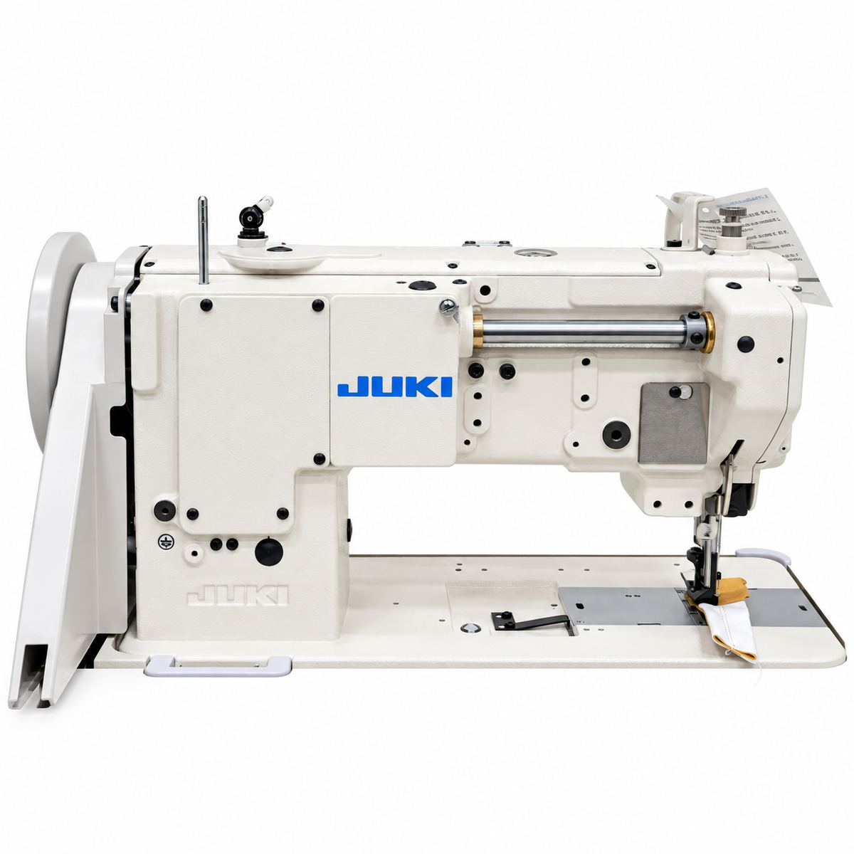 JUKI® LU-1508NS – Single Needle Unison Feed Walking Foot Lockstitch Machine for Heavy Materials with Vertical-Axis Double-Capacity Hook, 9mm Stitch Length & 16mm Foot Lift – Complete Setup, Table & Stand Included