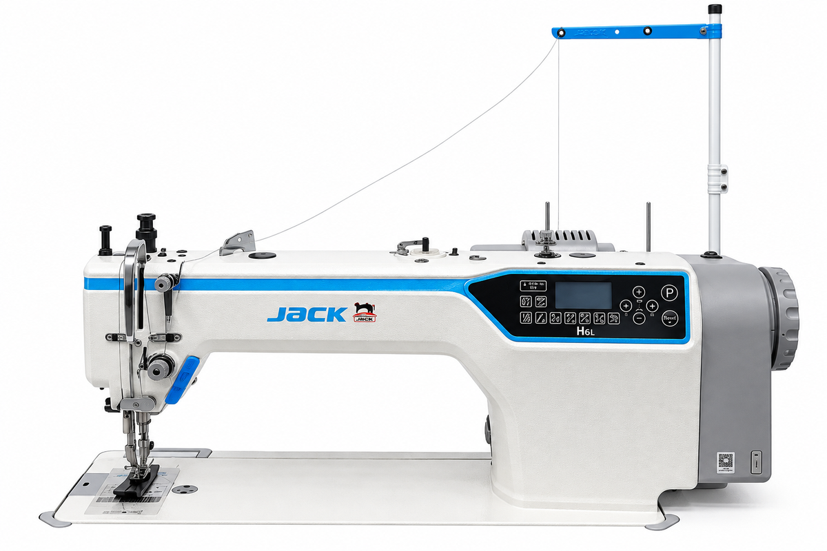 JACK® H6L-CZ-4 Computerized Long Arm Heavy-Duty Single Needle Top & Bottom Feed Lockstitch Sewing Machine