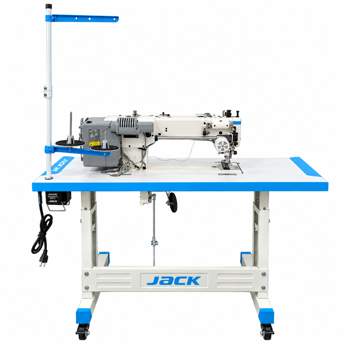 JACK® H6L-CZ-4 Computerized Long Arm Heavy-Duty Single Needle Top & Bottom Feed Lockstitch Sewing Machine