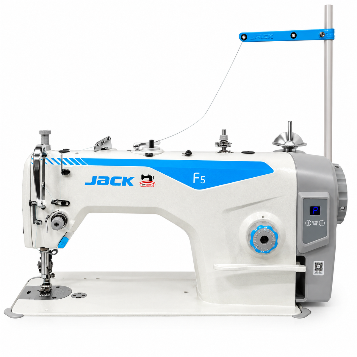 JACK® JK-F5 Single Needle Direct Drive Industrial Lockstitch Sewing Machine – Complete with Table & Stand
