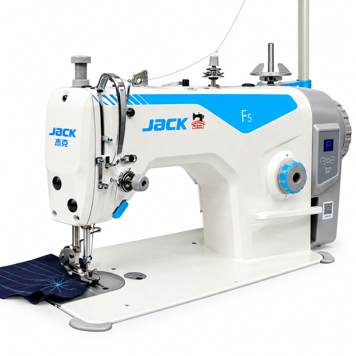 JACK® JK-F5 Single Needle Direct Drive Industrial Lockstitch Sewing Machine – Complete with Table & Stand