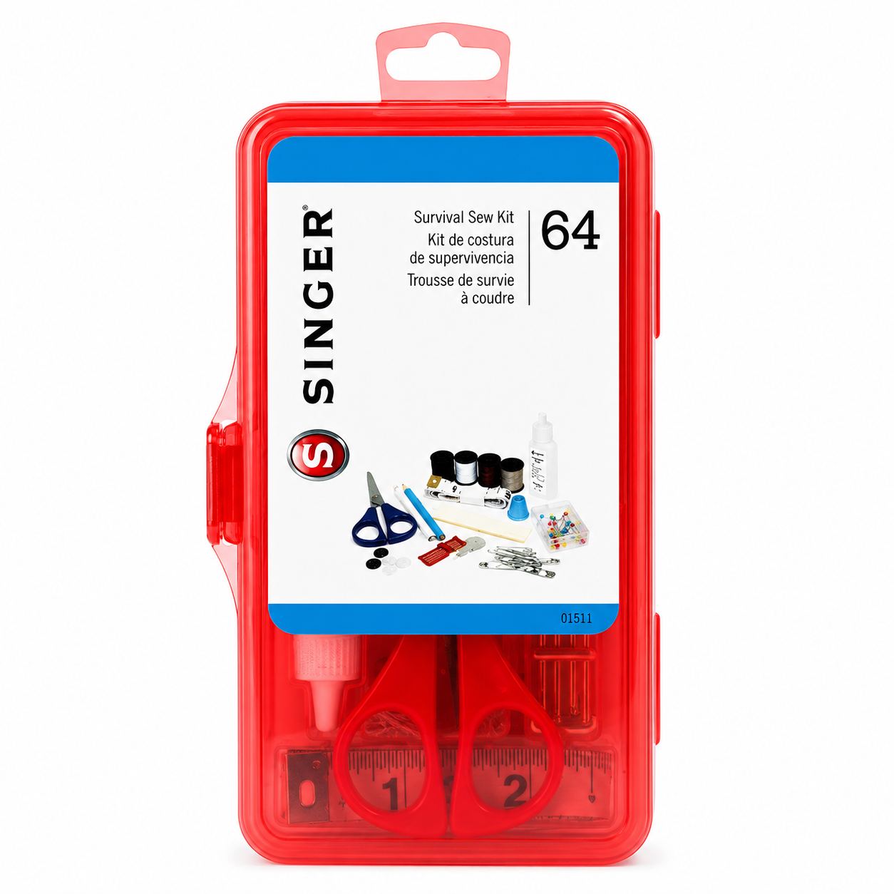 SINGER® 64-Piece Survival Sewing Kit with Storage Case
