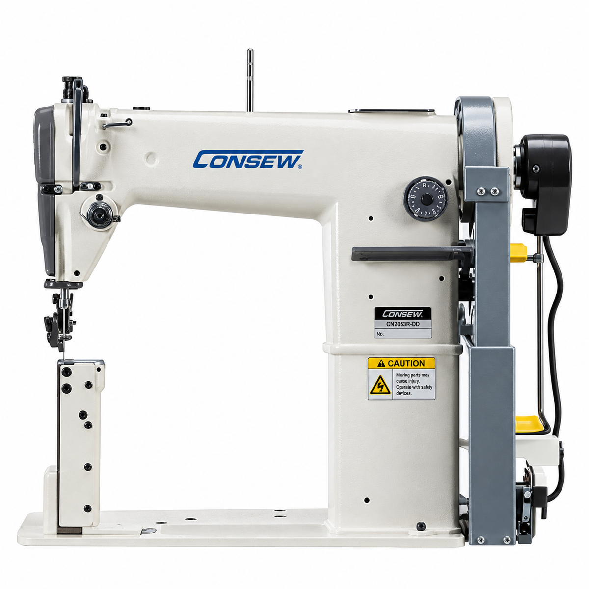 CONSEW® 228R-11-1 Single Needle Post Bed Industrial Lockstitch Sewing Machine – Complete with Table & Stand