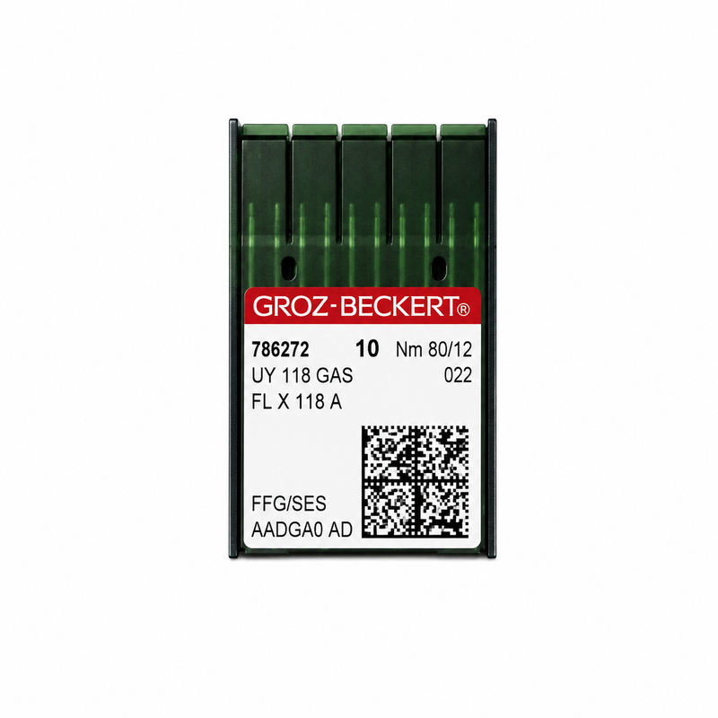 NEEDLES GROZ-BECKERT UY 118 SAN AND GAS  10 FFG/SES (1PK - 10 NEEDLES)