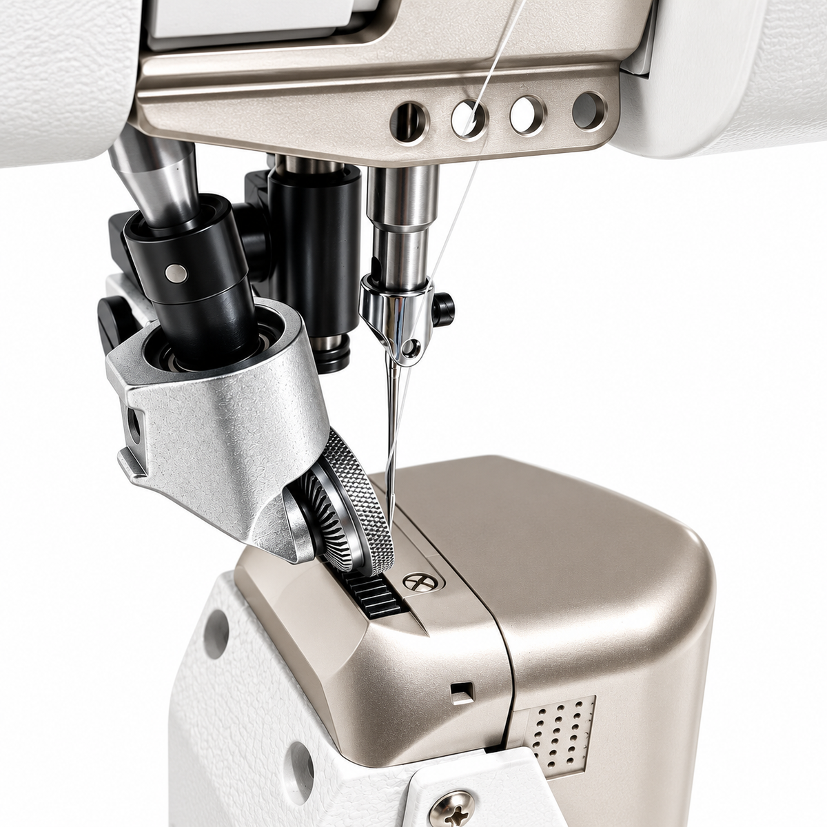 JACK® JK-S5-91C Automatic Post-Bed Industrial Sewing Machine with Synchronized Roller Foot – Complete with Table & Stand