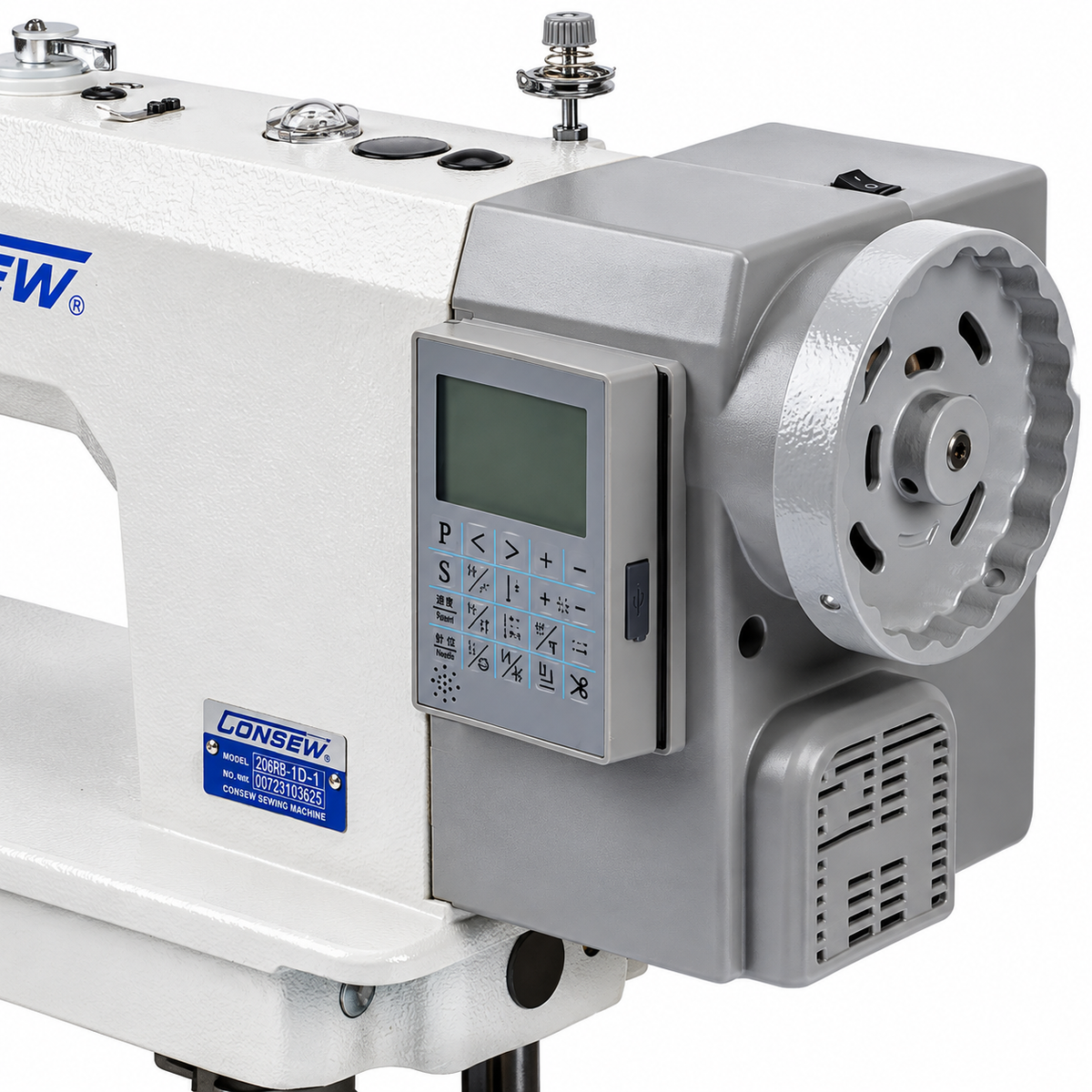 CONSEW® 205RB-7DD-1 Heavy-Duty Walking Foot Industrial Sewing Machine – Complete with Table & Stand
