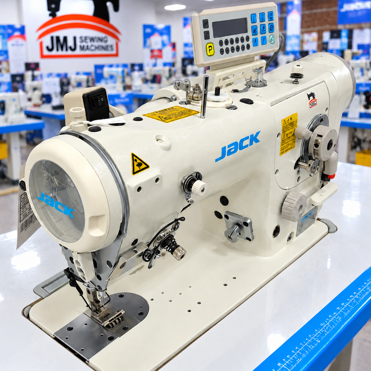 JACK® JK-T2284B-4E Single Needle Standard & 3-Step Zigzag Direct Drive Industrial Sewing Machine – Complete with Table & Stand