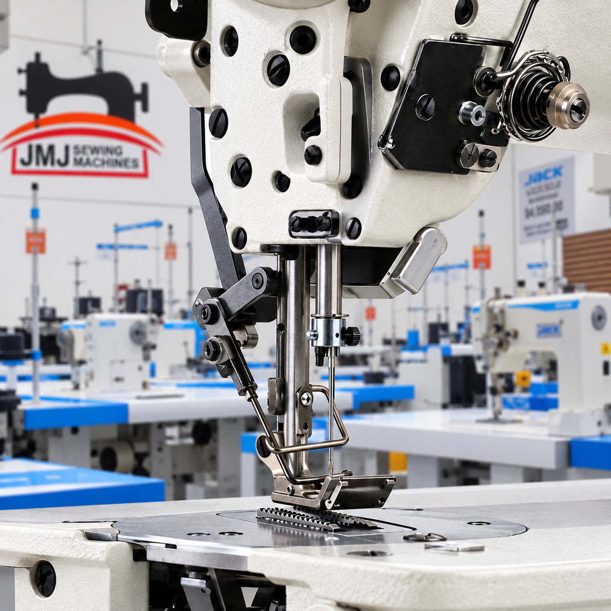 JACK® JK-T2284B-4E Single Needle Standard & 3-Step Zigzag Direct Drive Industrial Sewing Machine – Complete with Table & Stand