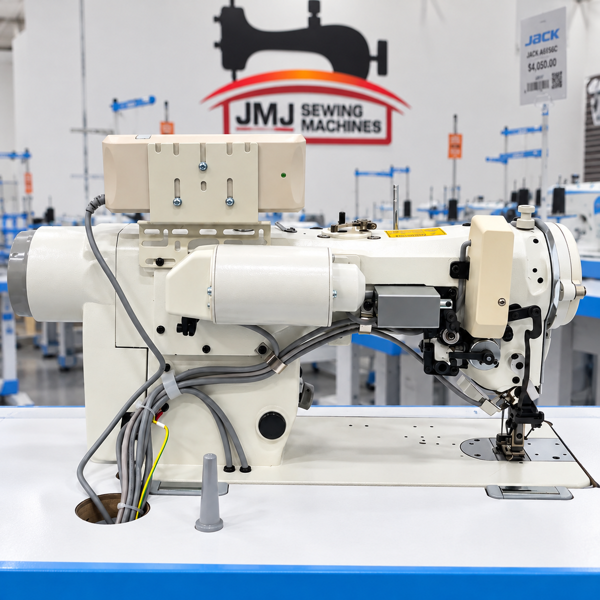 JACK® JK-T2284B-4E Single Needle Standard & 3-Step Zigzag Direct Drive Industrial Sewing Machine – Complete with Table & Stand