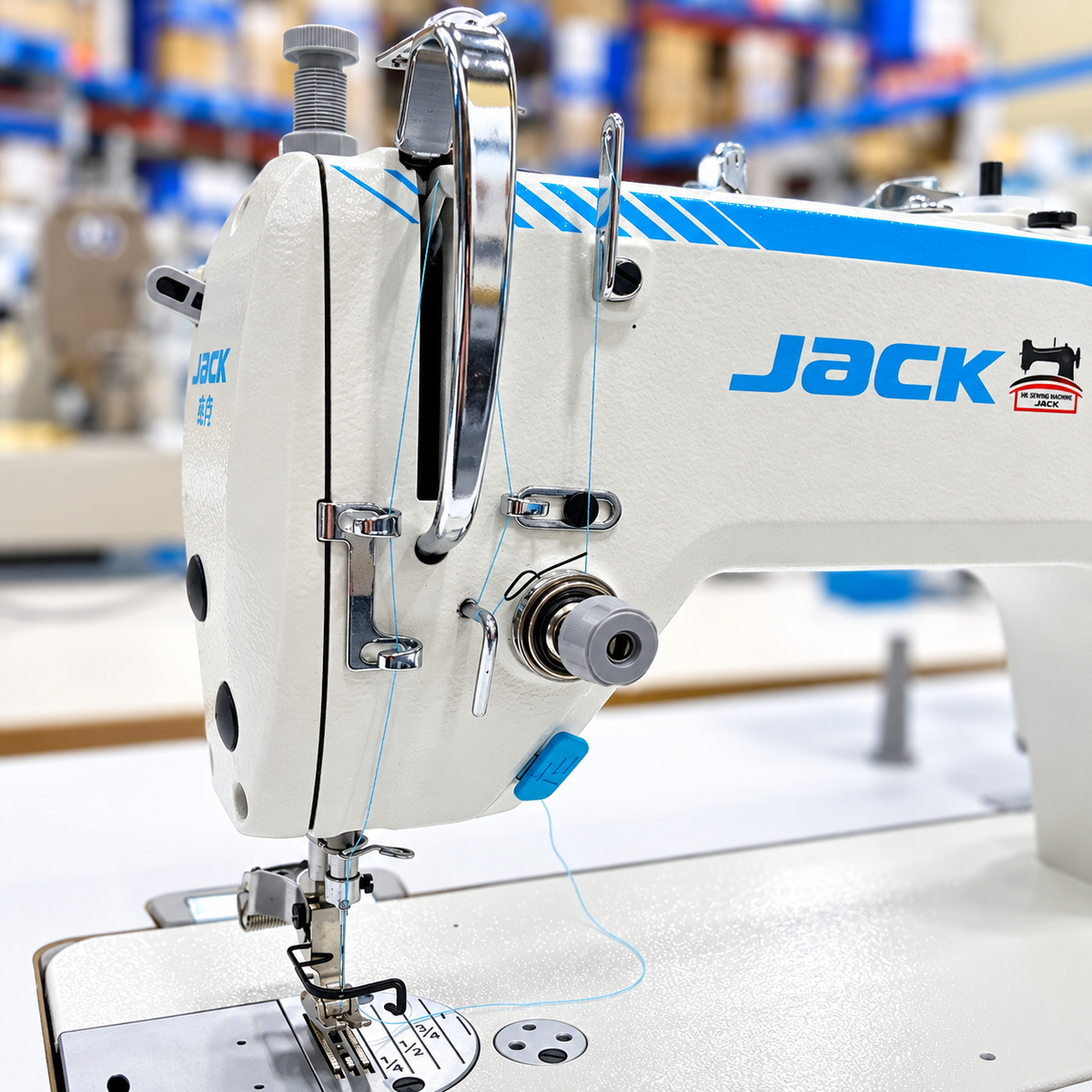 JACK® JK-F5 Single Needle Direct Drive Industrial Lockstitch Sewing Machine – Complete with Table & Stand