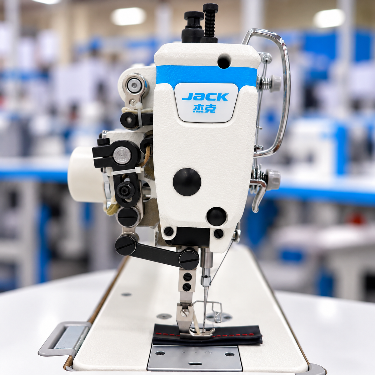 JACK® H6L-CZ-4 Computerized Long Arm Heavy-Duty Single Needle Top & Bottom Feed Lockstitch Sewing Machine