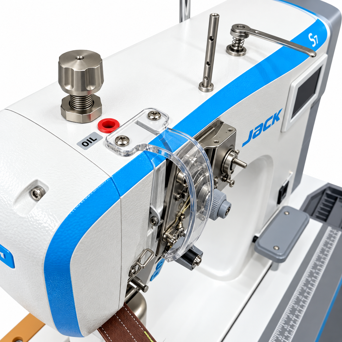 JACK® JK-S7-91-T Single Needle Post-Bed Triple Feed Industrial Lockstitch Sewing Machine – Complete with Table & Stand