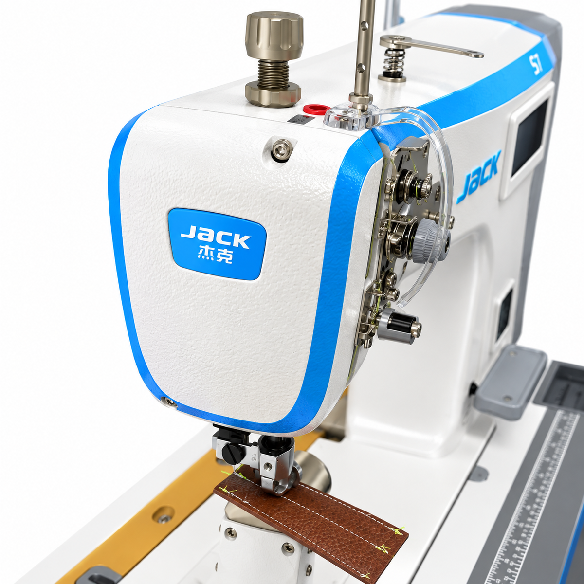 JACK® JK-S7-91-T Single Needle Post-Bed Triple Feed Industrial Lockstitch Sewing Machine – Complete with Table & Stand