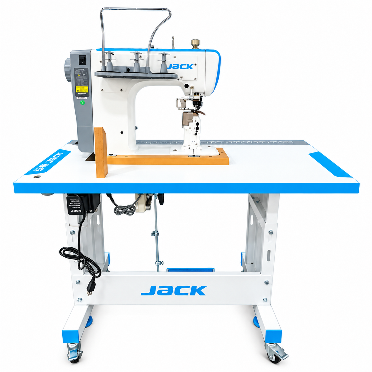 JACK® JK-S7-91-T Single Needle Post-Bed Triple Feed Industrial Lockstitch Sewing Machine – Complete with Table & Stand