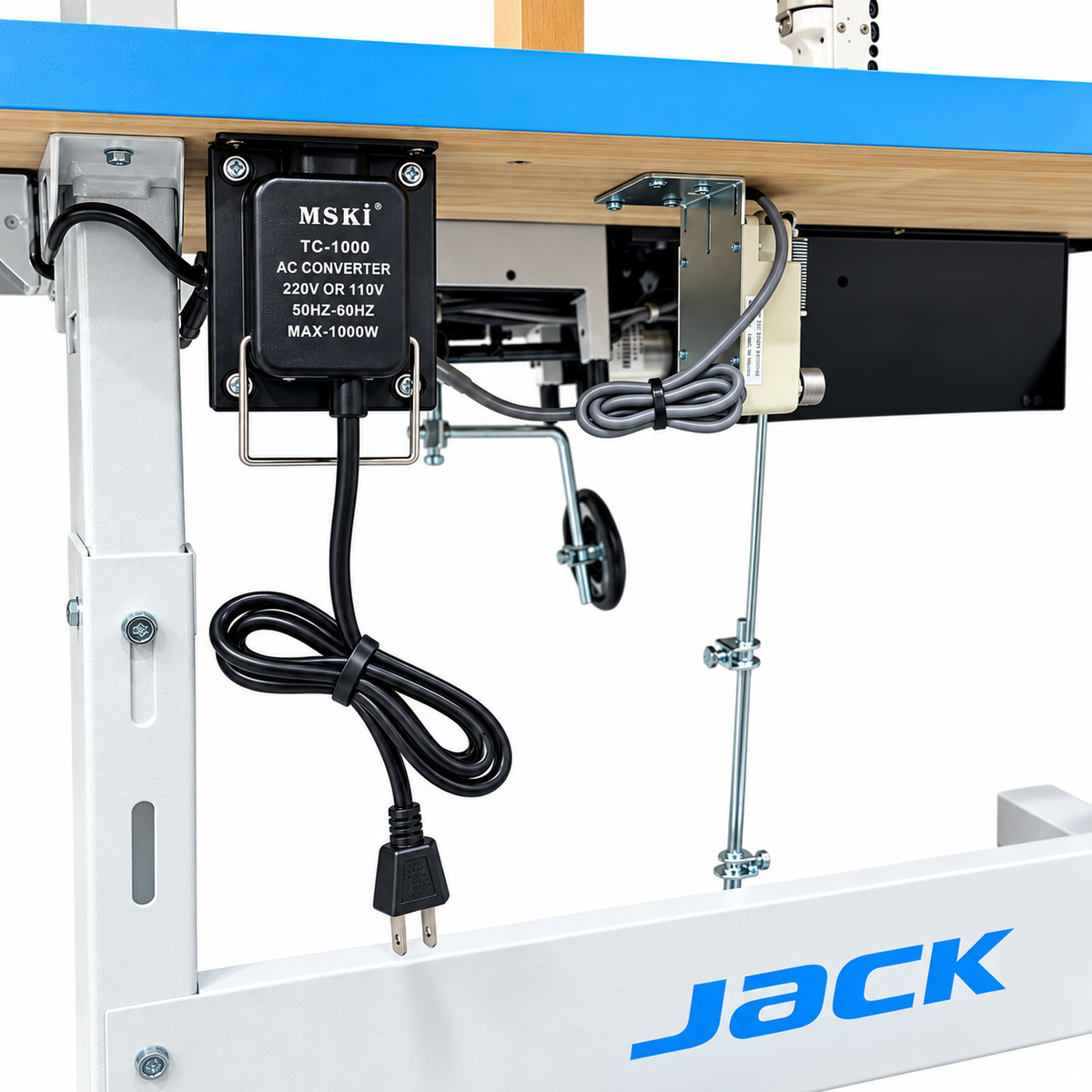 JACK® JK-S7-91-T Single Needle Post-Bed Triple Feed Industrial Lockstitch Sewing Machine – Complete with Table & Stand
