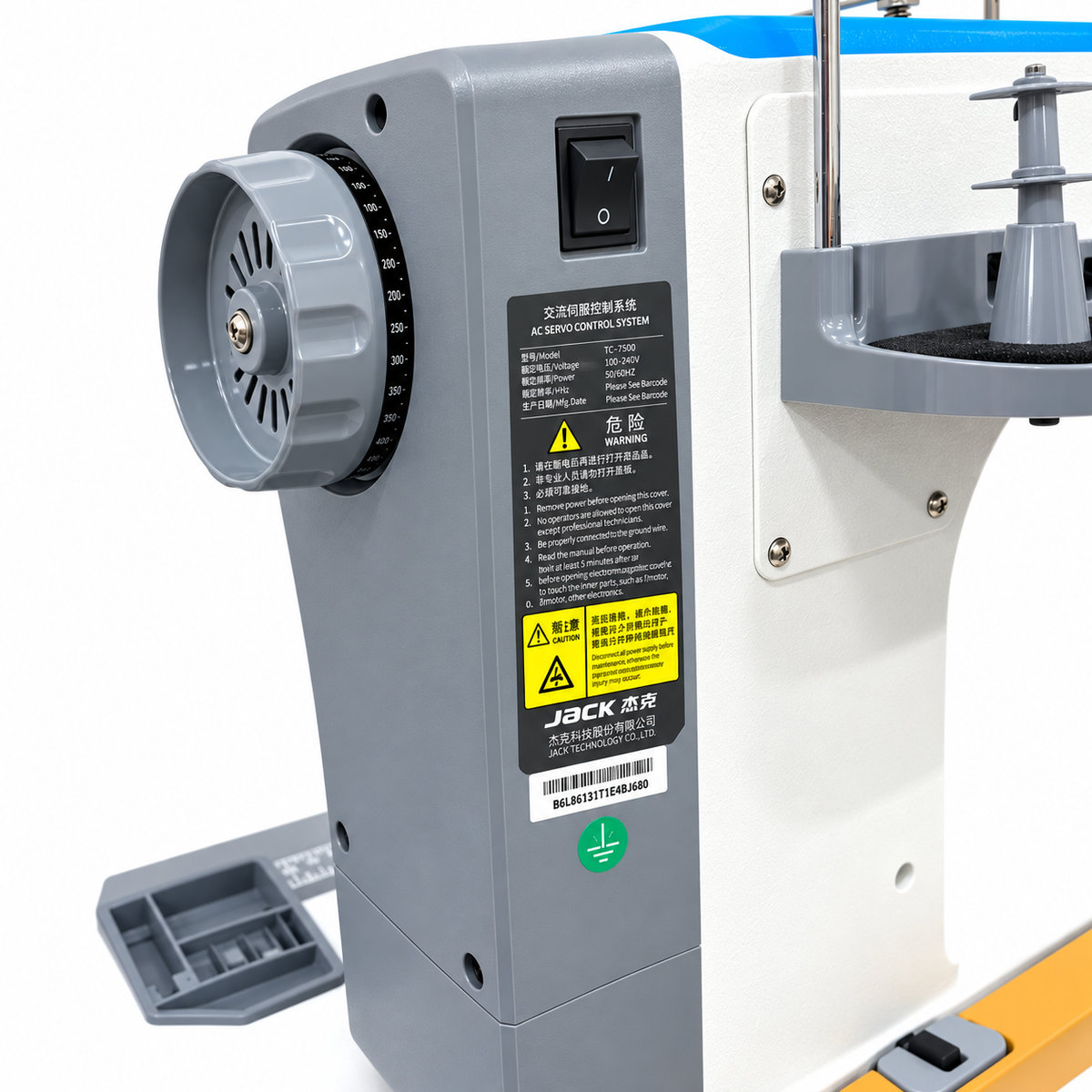 JACK® JK-S7-91-T Single Needle Post-Bed Triple Feed Industrial Lockstitch Sewing Machine – Complete with Table & Stand