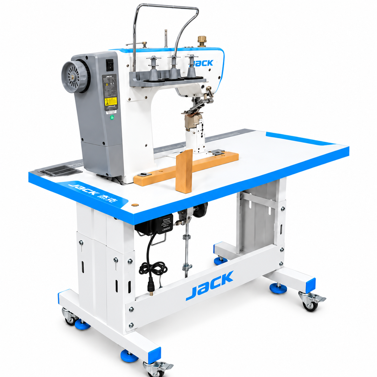JACK® JK-S7-91-T Single Needle Post-Bed Triple Feed Industrial Lockstitch Sewing Machine – Complete with Table & Stand