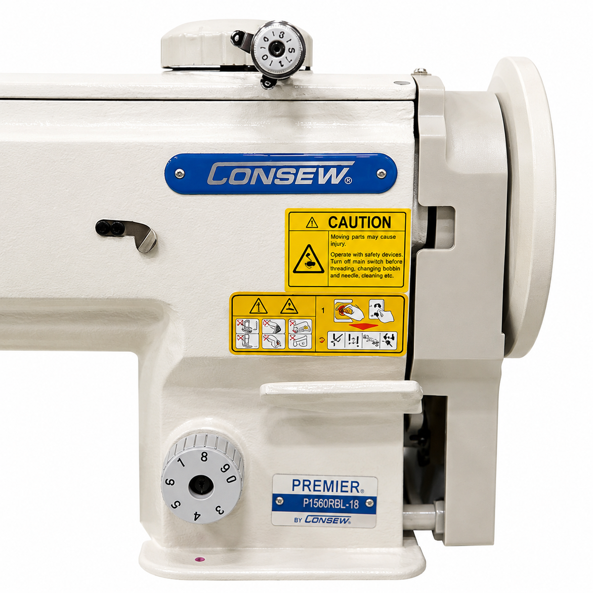 CONSEW® P1560RBL-18 Two Needle High-Speed Walking Foot Lockstitch Industrial Sewing Machine – 18-Inch Long Arm – Complete with Table & Stand