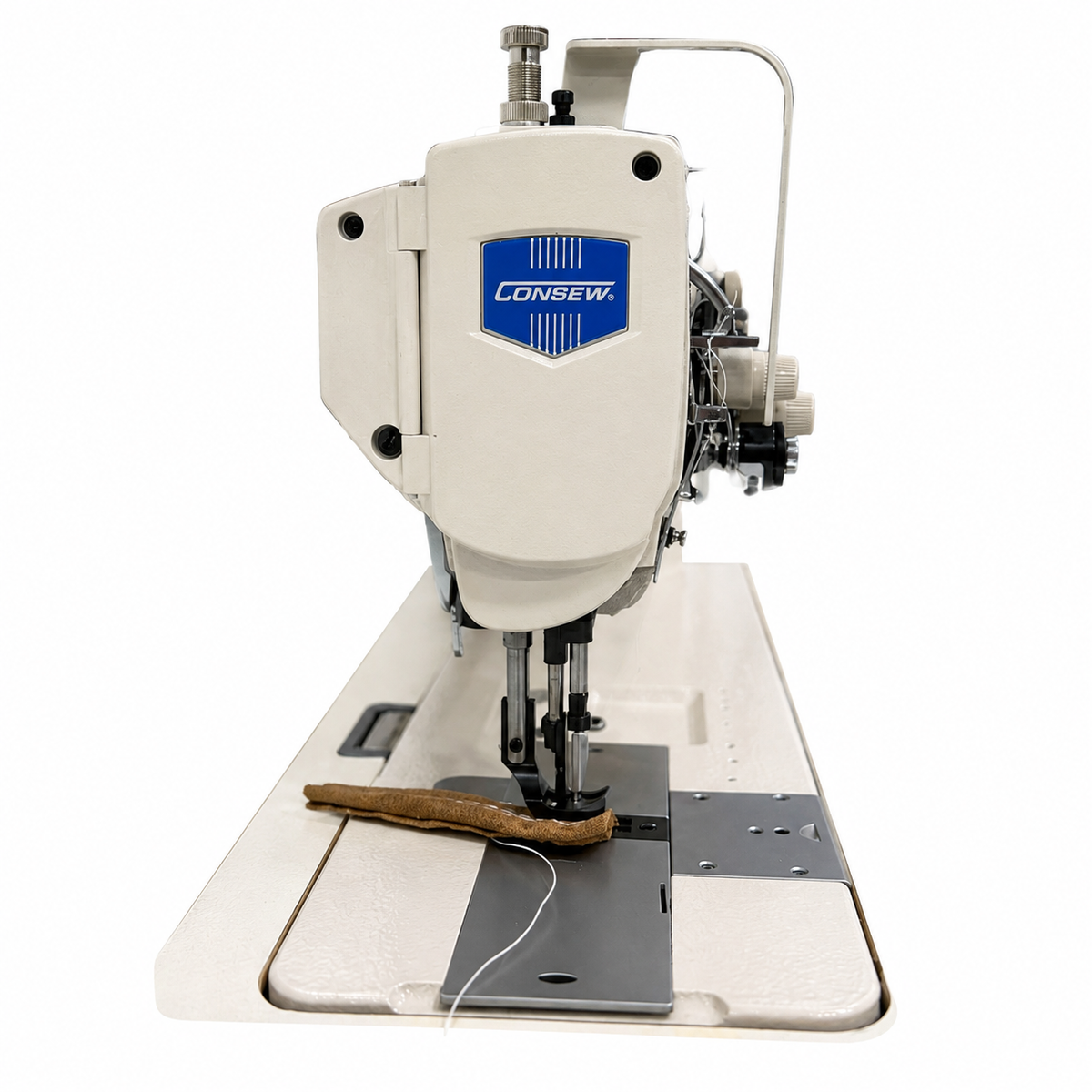 CONSEW® P1560RBL-18 Two Needle High-Speed Walking Foot Lockstitch Industrial Sewing Machine – 18-Inch Long Arm – Complete with Table & Stand