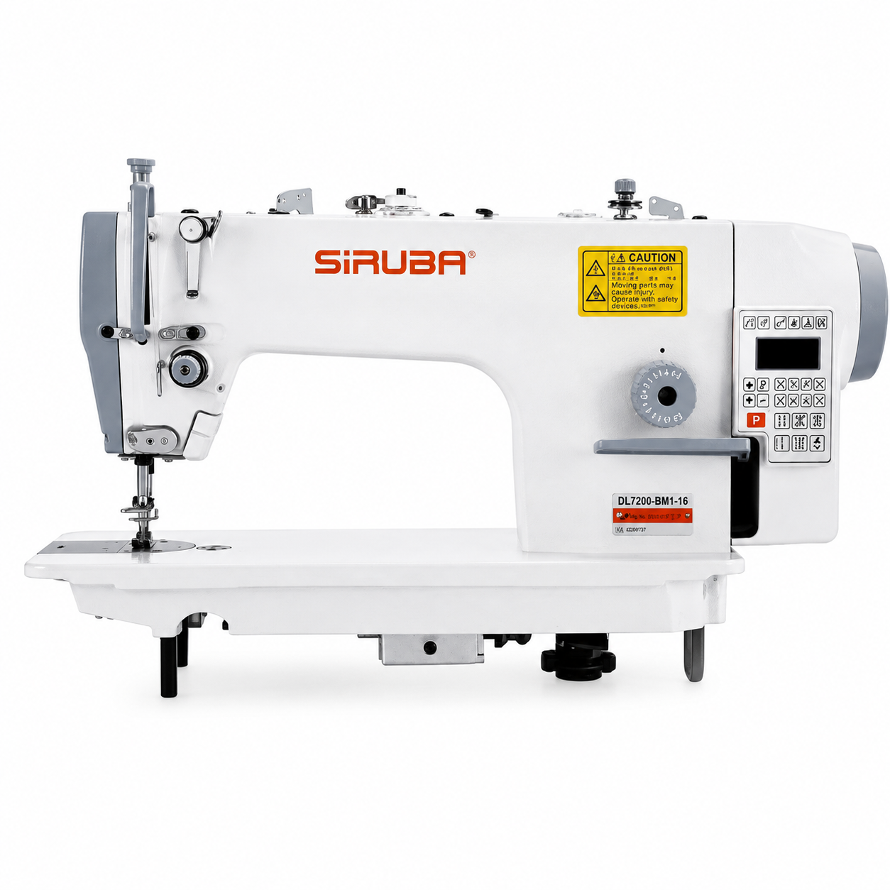 SIRUBA® DL-7200-BM1-16 Single Needle Direct Drive Fully Automatic Drop Feed Industrial Lockstitch Sewing Machine – Complete with Table & Stand