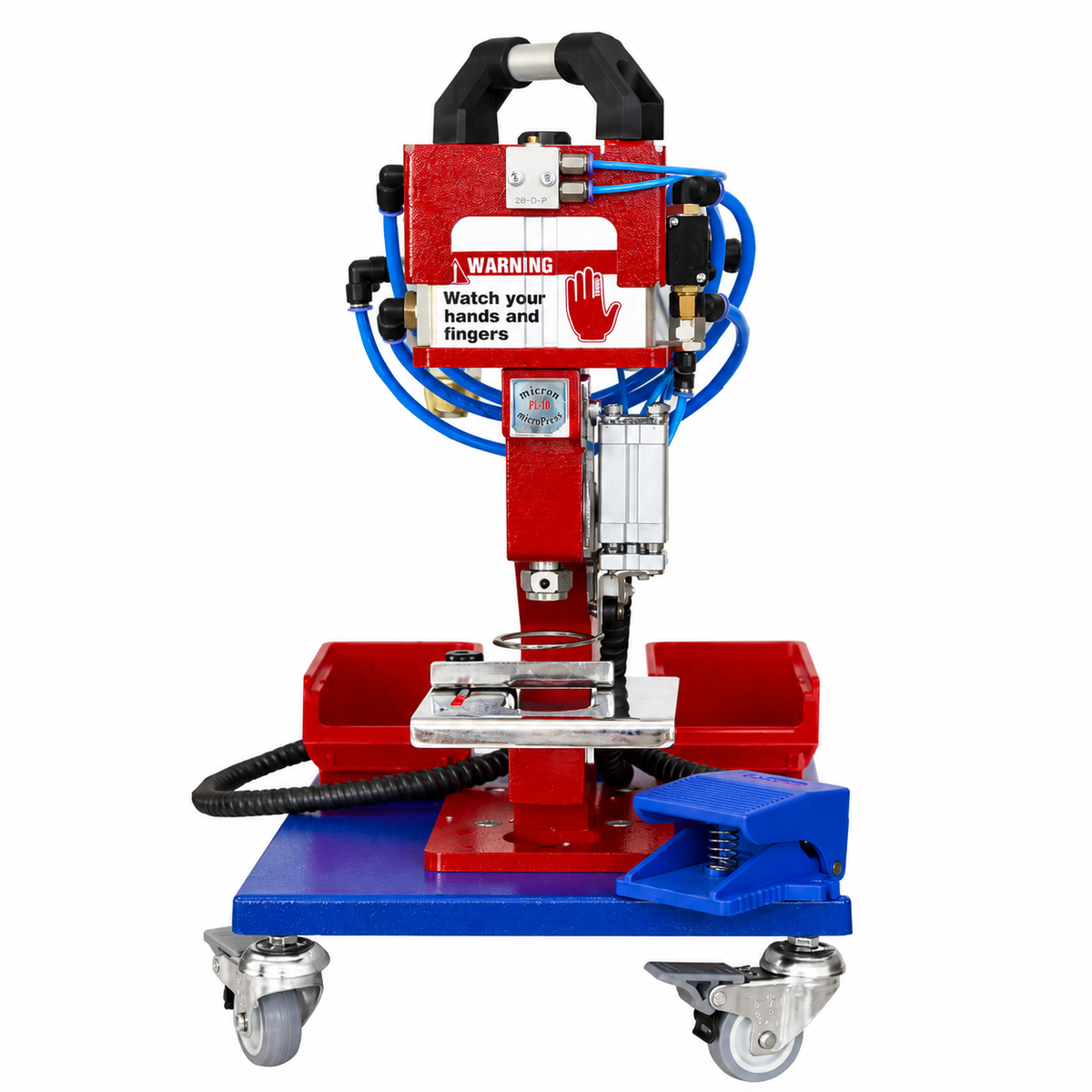 Micron® PL-10 Pneumatic Plastic & Metal Fastener Attaching Machine with 7 Dies