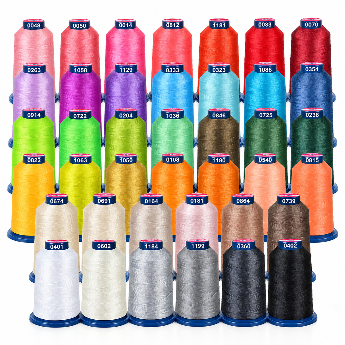 Richword® Selected 108D/2 40wt Polyester Embroidery Thread - 40 Color Set