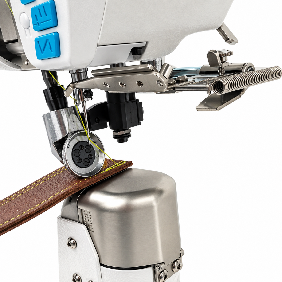 JACK® JK-S5-91C Automatic Post-Bed Industrial Sewing Machine with Synchronized Roller Foot – Complete with Table & Stand