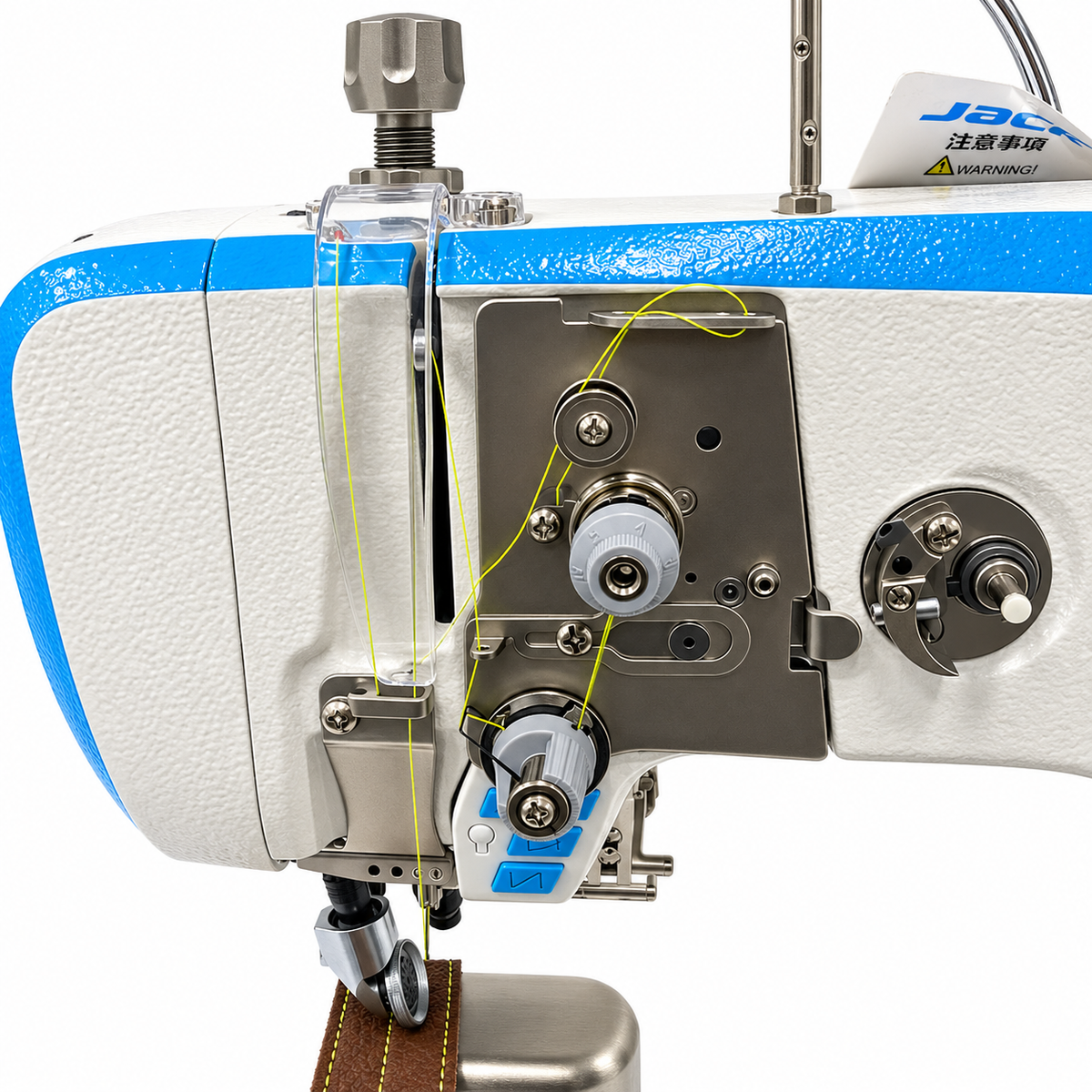 JACK® JK-S5-91C Automatic Post-Bed Industrial Sewing Machine with Synchronized Roller Foot – Complete with Table & Stand