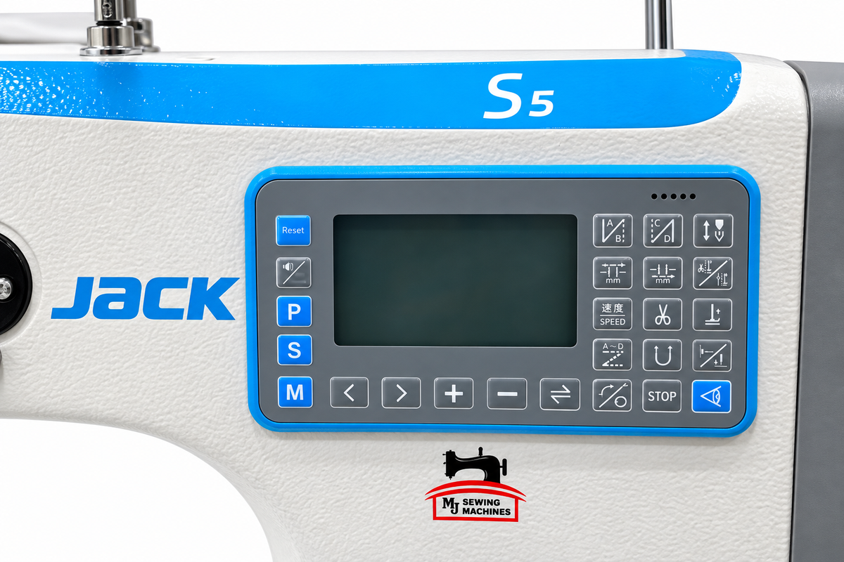 JACK® JK-S5-91C Automatic Post-Bed Industrial Sewing Machine with Synchronized Roller Foot – Complete with Table & Stand
