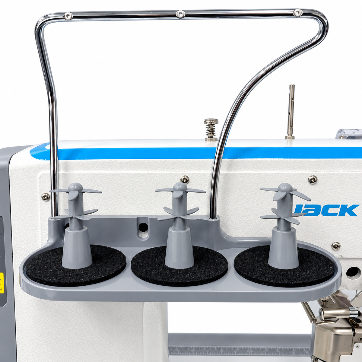 JACK® JK-S5-91C Automatic Post-Bed Industrial Sewing Machine with Synchronized Roller Foot – Complete with Table & Stand