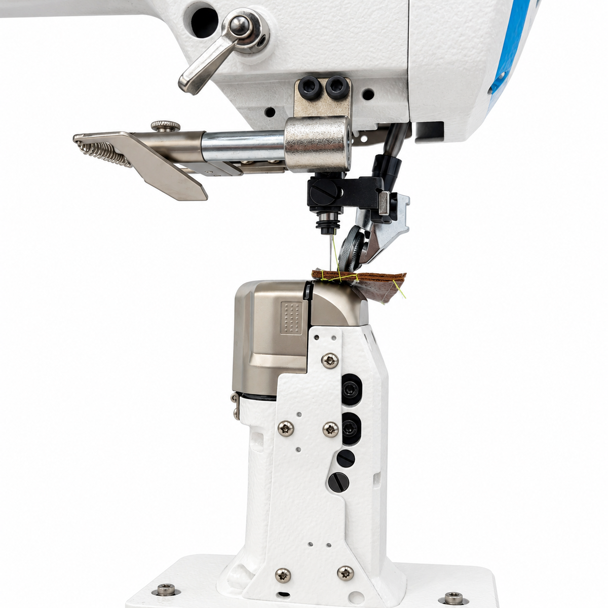 JACK® JK-S5-91C Automatic Post-Bed Industrial Sewing Machine with Synchronized Roller Foot – Complete with Table & Stand
