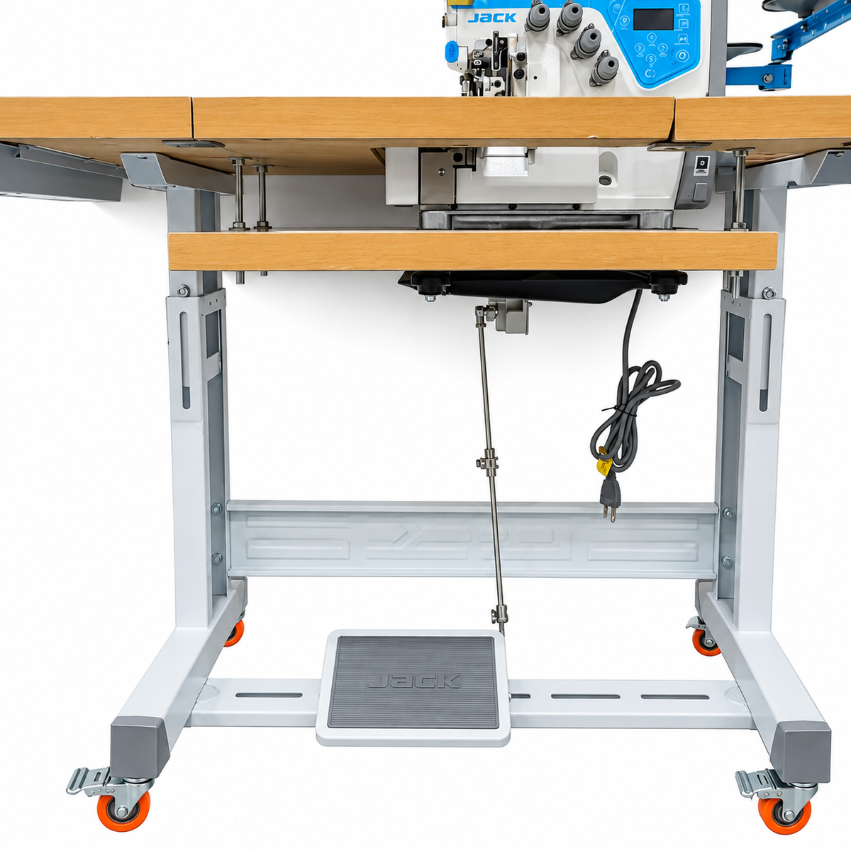 JACK® C4-4-M03/333 SD 4-Thread Automatic Overlock Industrial Sewing Machine – Complete with Table & Stand