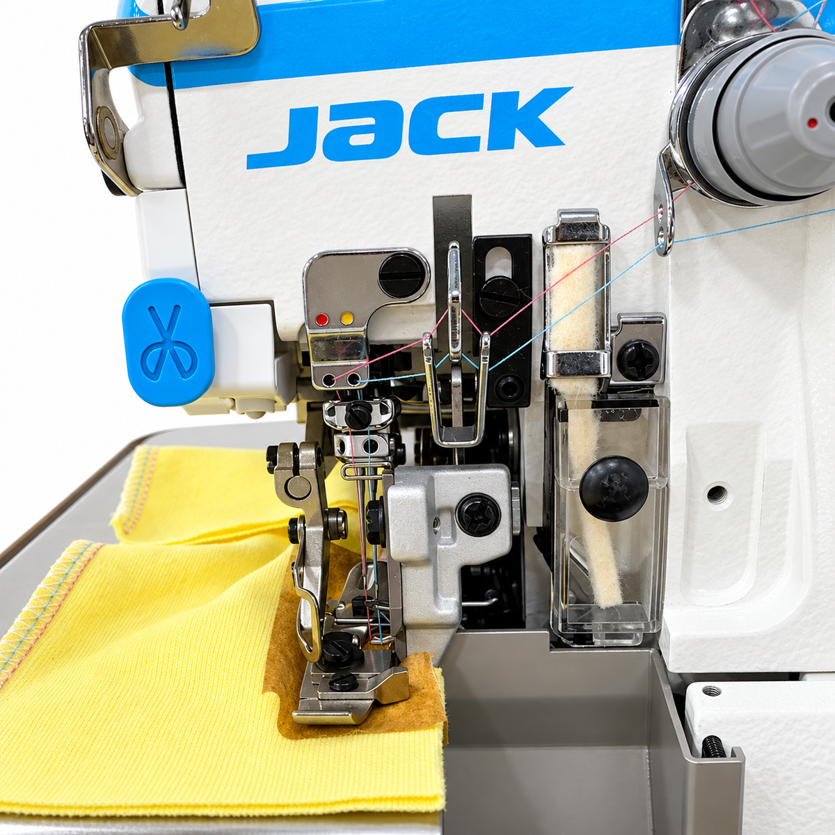 JACK® C4-4-M03/333 SD 4-Thread Automatic Overlock Industrial Sewing Machine – Complete with Table & Stand