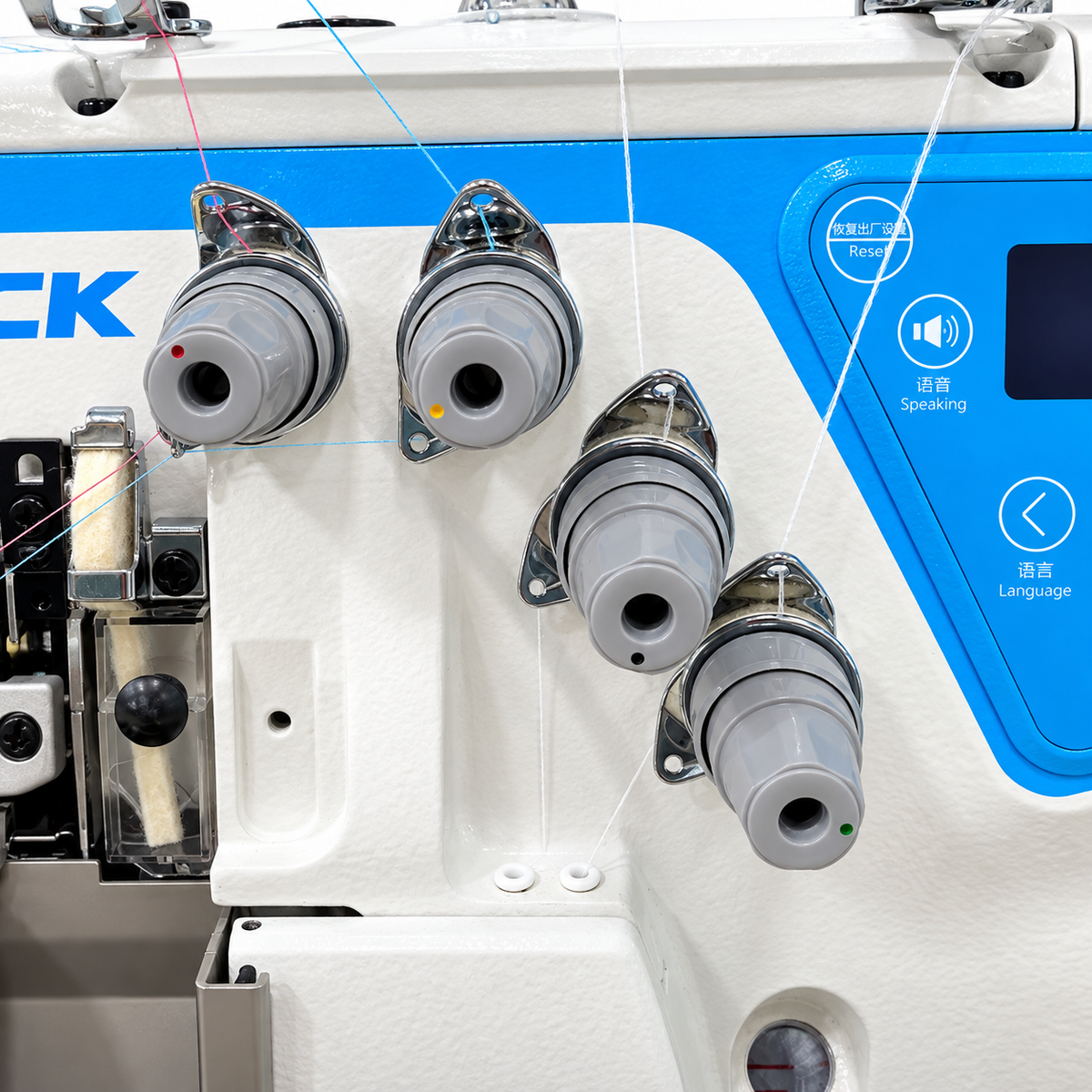 JACK® C4-4-M03/333 SD 4-Thread Automatic Overlock Industrial Sewing Machine – Complete with Table & Stand