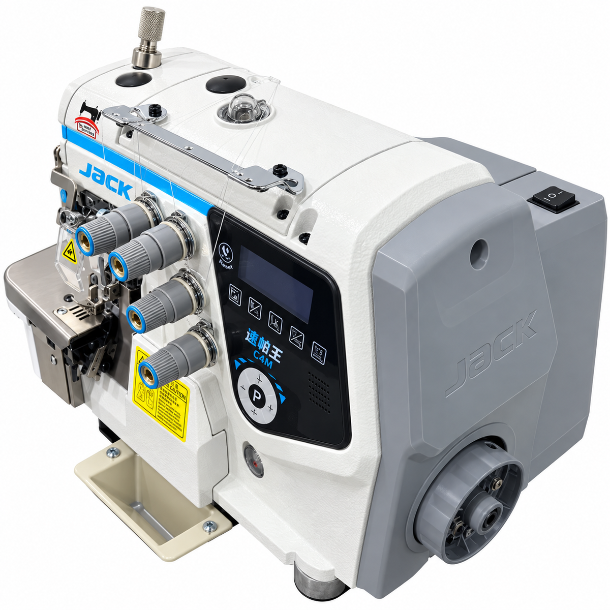 JACK® JK-C7-5-03/233/SD  5-Thread AI Smart Overlock Industrial Sewing Machine – Complete with Table & Stand