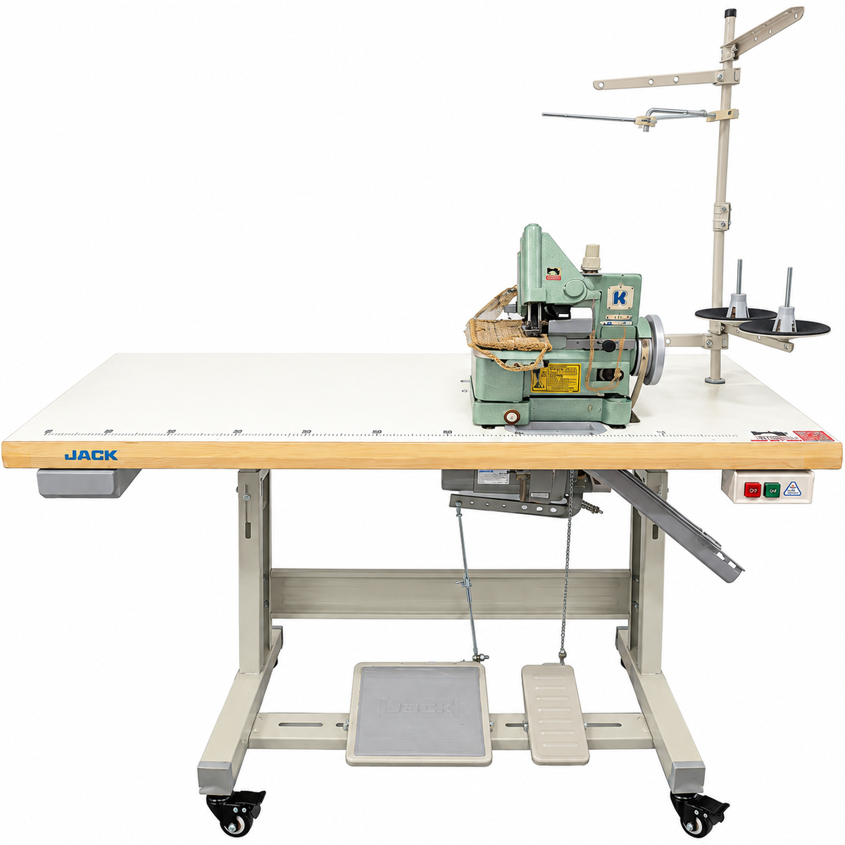 JACK® JK-T109 Industrial Carpet Overlock Sewing Machine – Complete with Table & Stand