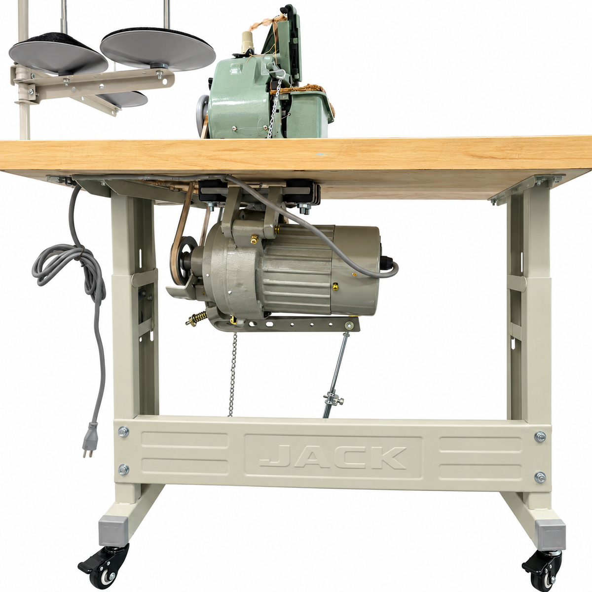 JACK® JK-T109 Industrial Carpet Overlock Sewing Machine – Complete with Table & Stand