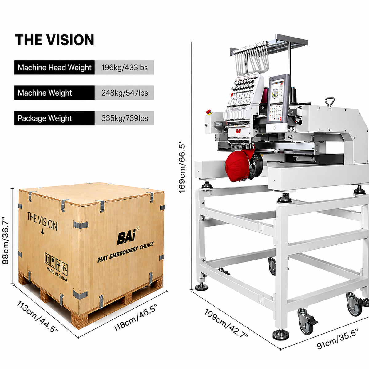 BAi® The Vision Commercial Embroidery Machine