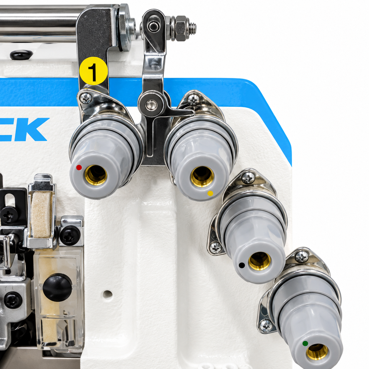 JACK® C5W-4-M03/333/KS High-Speed Automatic  Preneumatic  4-Thread Overlock Industrial Sewing Machine – Complete with Table & Stand