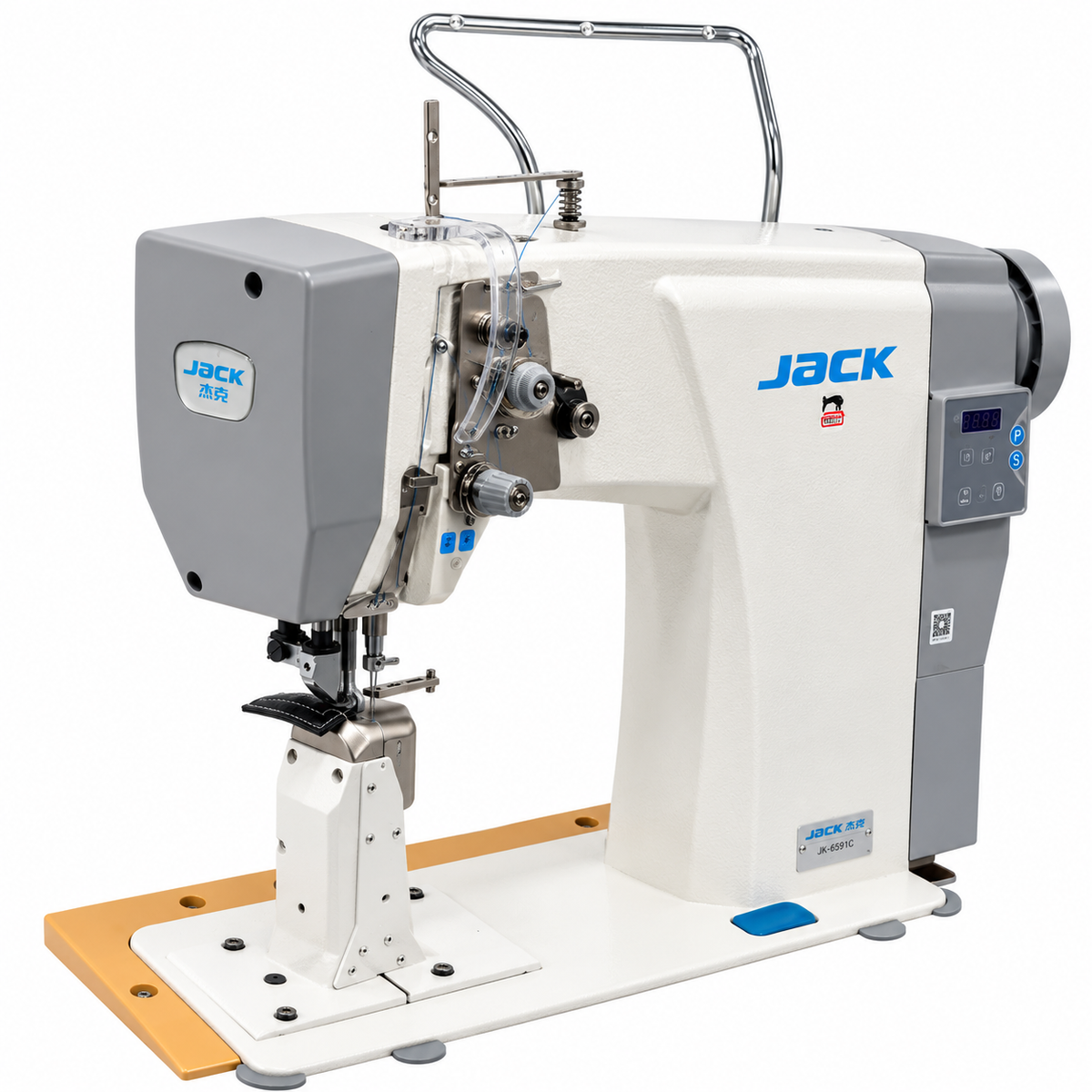 JACK® JK-6591C Direct Drive Roller Feed Post-Bed Industrial Sewing Machine – Complete with Table & Stand