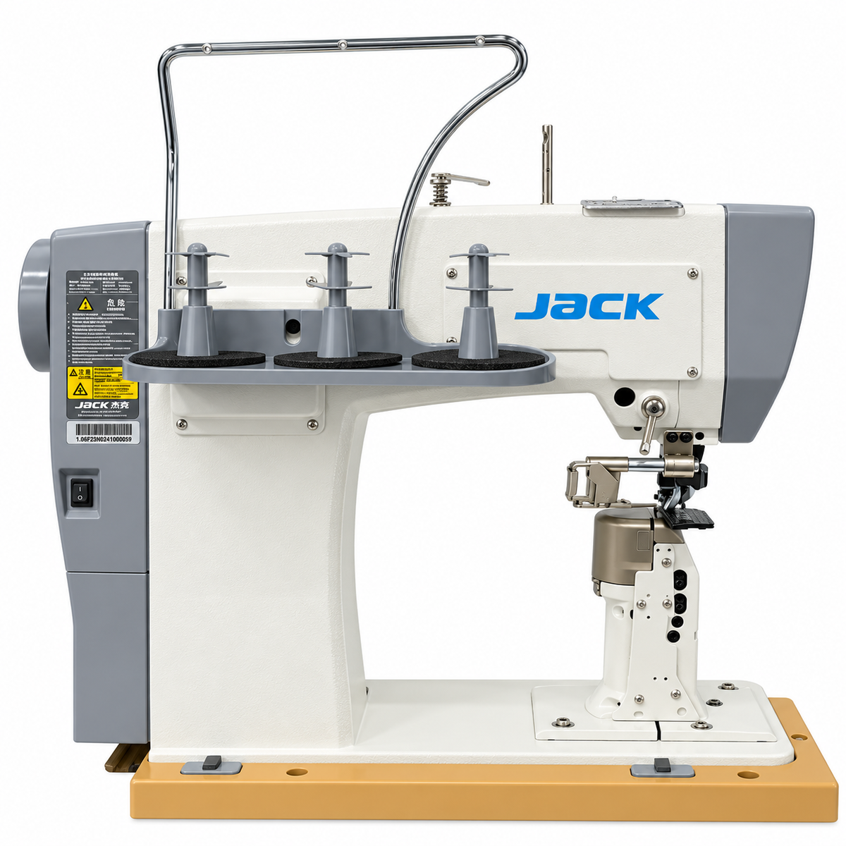 JACK® JK-6591C Direct Drive Roller Feed Post-Bed Industrial Sewing Machine – Complete with Table & Stand