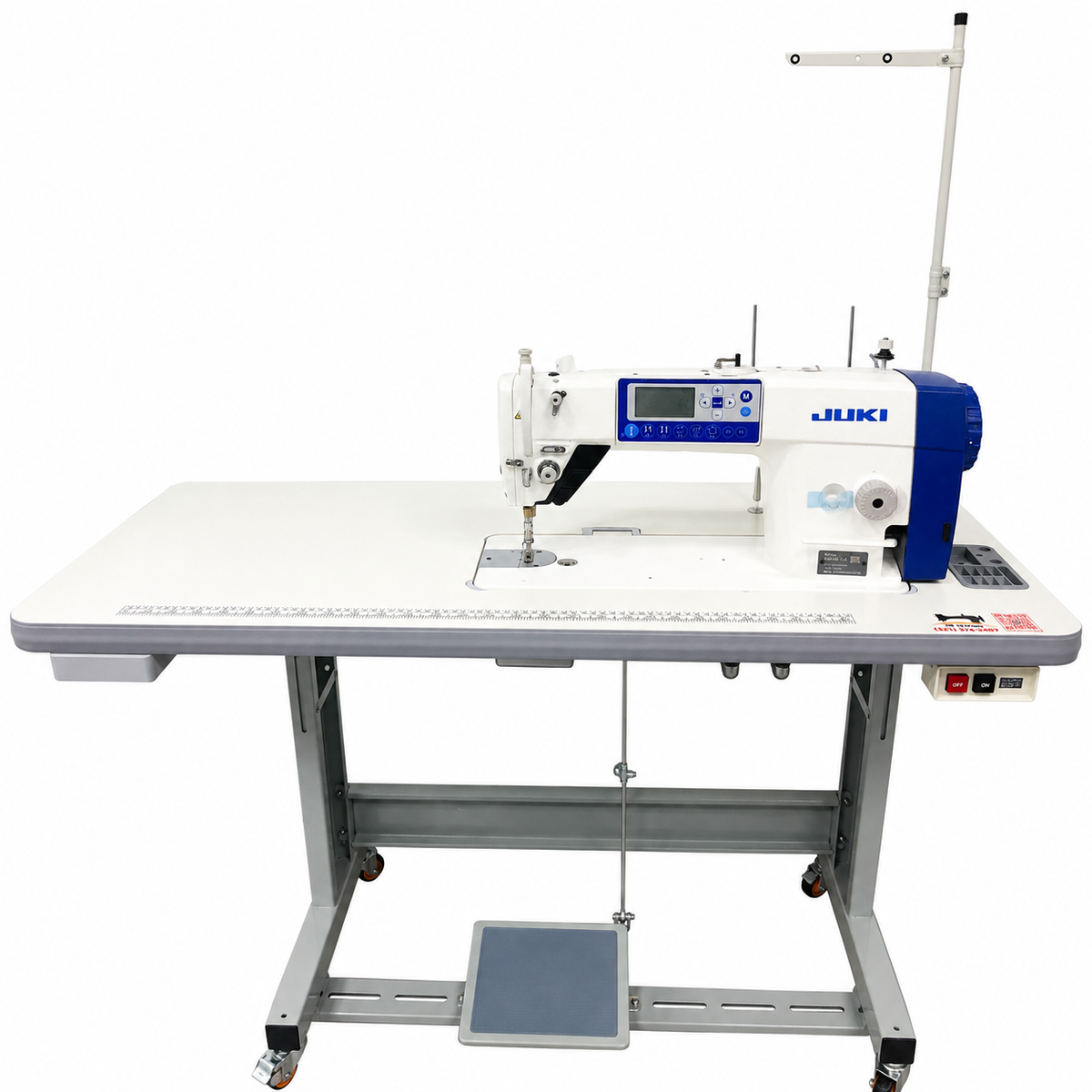 JUKI® DDL-8000A Single Needle Direct Drive Fully Automatic Drop Feed Industrial Lockstitch Sewing Machine – Complete with Table & Stand