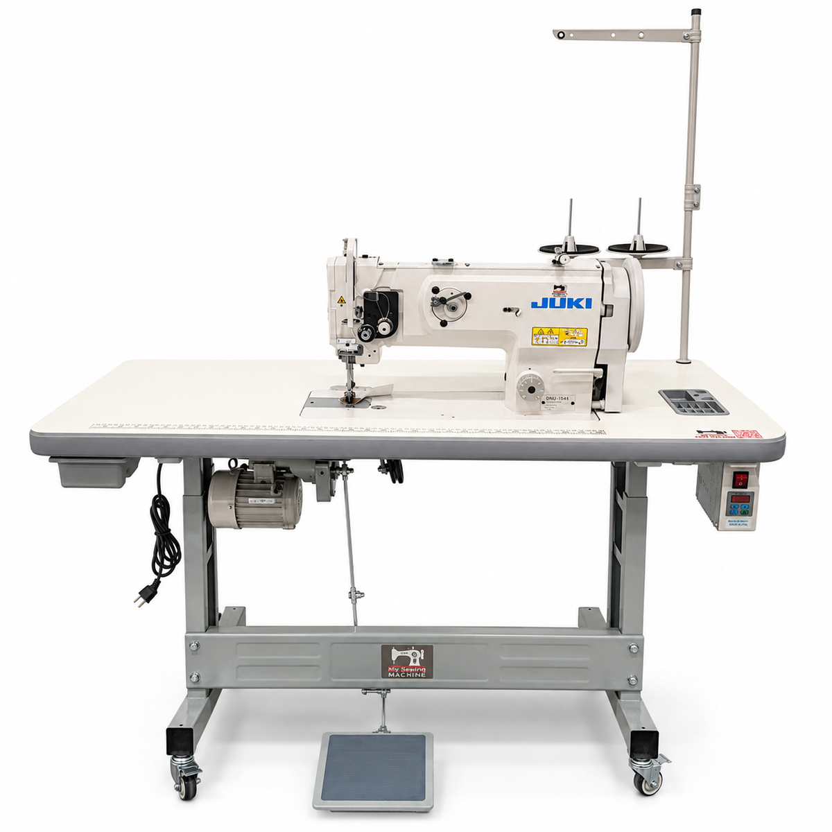 JUKI® DNU-1541 Single Needle Heavy-Duty Unison Feed Walking Foot Industrial Sewing Machine – Complete with Table & Stand
