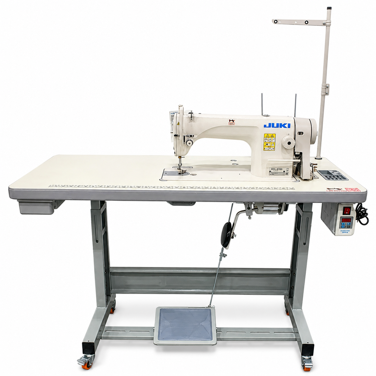 JUKI® DDL-8700 Single Needle Industrial Lockstitch Sewing Machine with Servo Motor – Complete with Table & Stand