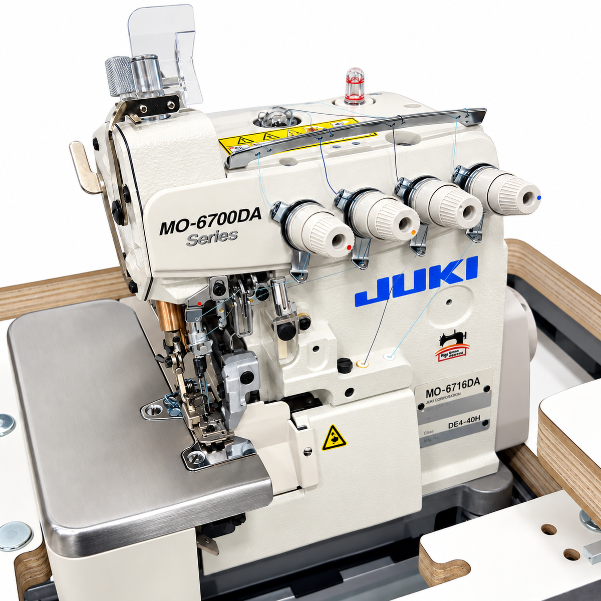 JUKI® MO-6716DA-DE4-40H 5-Thread Overlock Industrial Sewing Machine – Complete with Table & Stand