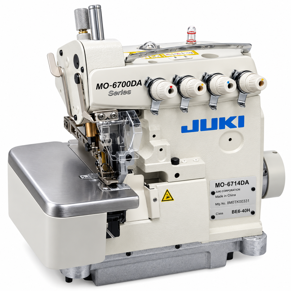 JUKI® MO-6714DA-BE6-40H 4-Thread Industrial Overlock Sewing Machine – Complete with Table & Stand